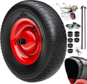 Taczka ogrodowa ocynkowana BARRY, max. pojemność 100l/250kg, srebrna/czarna Gardebruk