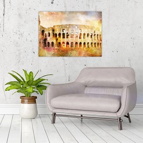 Obraz na szkle - Malarstwo cyfrowe, Koloseum, Rzym, Włochy (70x50 cm)