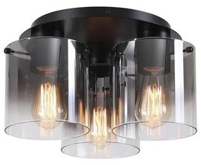 Searchlight 88911-3BK - Lampa sufitowa SWEDEN 3xE27/60W/230V śr.39 cm czarna/przydymiona