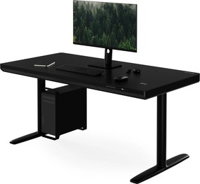 Biurko elektryczne sit-stand z szufladą i ładowarką bezprzewodową Qi czarne, 1400 mm: ELLIS