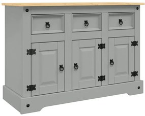 Duża komoda z szufladami i półkami szary + miodowy brąz W9-H07