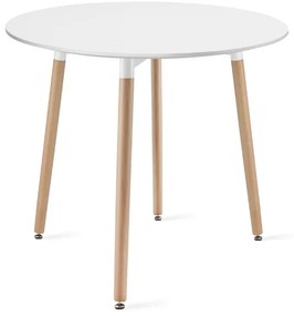 Zestaw do jadalni 1+4, stół KAMI 80x80 biały + krzesło BALI MARK biały