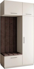 Masseno Garderoba REMA 120/240/60 cm Nowoczesna Szafa do Przedpokoju Kaszmir, MONOLITH 29 (Brązowy)
