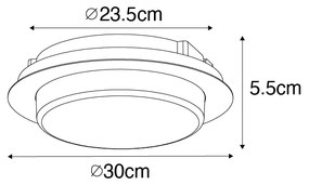 Zewnetrzna Nowoczesna lampa sufitowa czarna okrągła z wbudowanym LED IP44 - Lys Nowoczesny Oswietlenie zewnetrzne