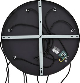 Nowoczesna lampa wisząca czarna z białym okrągłym szkłem 7-punktowa - Misty