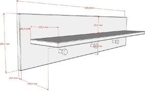 Beżowy wieszak dziecięcy ścienny 80x18 cm Sezane – Vipack