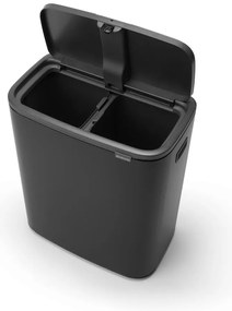 Stalowy kosz na śmieci w kolorze matowej czerni do segregacji odpadów otwierany na dotyk 60 l Bo Touch Bin – Brabantia