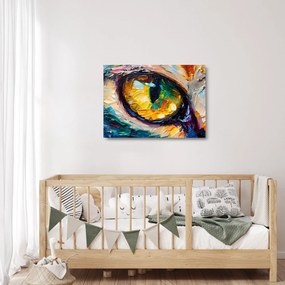 Obraz na szkle - Malowanie kocim okiem (70x50 cm)