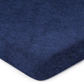4Home Prześcieradło frotte ciemnoniebieski, 90 x 200 cm