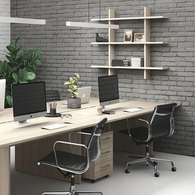 Biurko DOUBLE SOLID, 180x165 cm, dąb naturalny