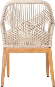 Krzesło ogrodowe MCW-H56b (zestaw 2 sztuk),  beżowe poduszki kremowo-białe