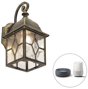 Zewnetrzna Inteligentna romantyczna lampa ścienna zewnętrzna brązowa w tym WiFi A60 - London Rustykalny / Vintage Oswietlenie zewnetrzne