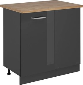 Szafka narożna antracyt wysoki połysk 86x60x81.6 r-line