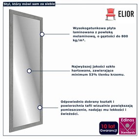 Nowoczesne wiszące lustro beton E6-C20