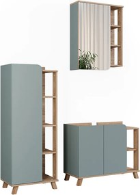 Zestaw mebli łazienkowych sonoma/niebieski 80x35x65 karen