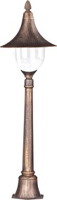 Czarno-złota lampa ogrodowa stojąca retro słupek - S314-Cardan