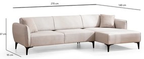 Biała sofa narożna Belissimo, prawy narożnik – Balcab Home