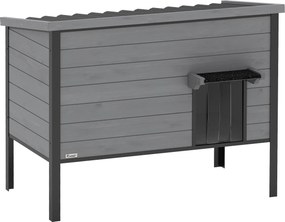 PawHut Wodoodporny domek dla kota z otwieranym dachem i wyjmowaną podłogą, wejście, dla 1-2 kotów do 12 kg, 85x55x70 cm, Jasnoszary | Aosom PL