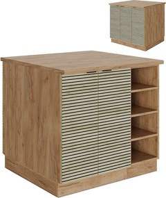 Wyspa kuchenna panel dębowy 90x60x82 fame-line