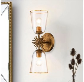 Quoizel STARING-2WB-DG-CLEAR - Kinkiet STARING 2xE27/40W/230V miedziany