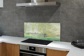 Szklany Panel Wierzby - Claude Monet
