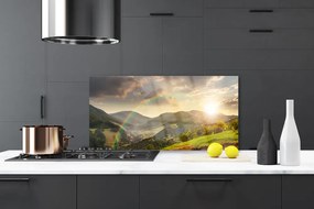 Dekor Szklany do Kuchni Ostatnie Promienie nad Doliną