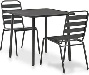 Zestaw metalowych mebli ogrodowych Ewera 2X - szary