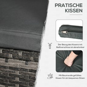 Outsunny 3-cz. zestaw ogrodowy ze stolikiem bocznym