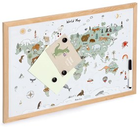 Tablica magnetyczna, mapa świata, 60 x 40 cm