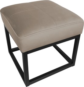 Pufa MAX tkanina Welur loft ławka podnóżek metal : Kolor Stelaża - Czarny , Kolor tkaniny - VELVET - MG09, Typ tkaniny - Velvet