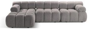 Jasnoszary narożnik modułowy z materiału bouclé (lewostronny) Bellis – Micadoni Home