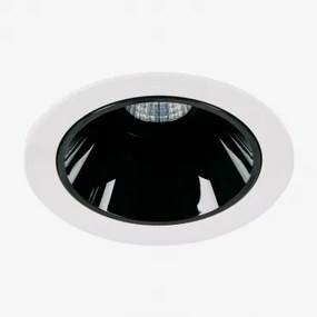 Downlight Led Wpuszczany Z Okrągłą Ramką Ø7 Cm Z Aluminium Luisiana Biały - Czarny & Biała Ciepła 2700 K & 6 W & 38º - Sklum