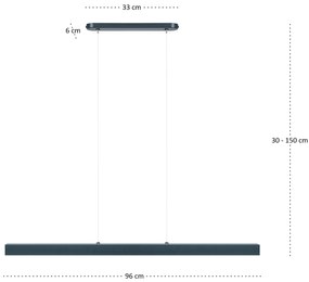 Antracytowa lampa wisząca LED 96cm z metalu W96LED-4K-ANTHRAZIT wymien