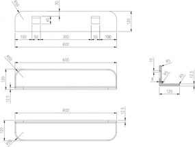 Półka ścienna łazienkowa PB4201