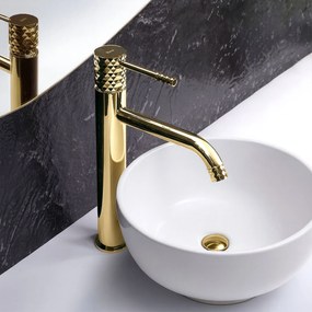 Bateria Umywalkowa Rea Lungo Diamond Złota Wysoka