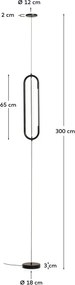 Czarna lampa stojąca LED (wysokość 300 cm) Bow – Kave Home