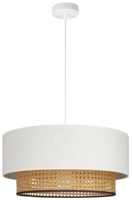 Lampa wisząca na przewodzie NATIA 1xE27/60W/230V biały/brązowy