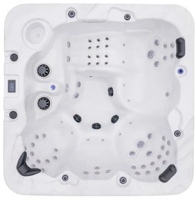 JACUZZI OGRODOWE PREMIUM WANNA  SPA 5-OSOBOWA WHITE OBUDOWA BROWN LED 230x230 CM