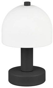 Czarno-biała lampa stołowa ze szklanym kloszem (wysokość 19 cm) Glenn – Trio