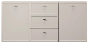 Komoda wisząca Lorini 150 cm z szufladami - kaszmir / czarne uchwyty T-bar