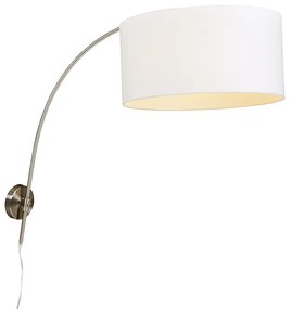Nowoczesna lampa ścienna łukowa ze stali z białym kloszem 50/50/25 regulowana Retro Oswietlenie wewnetrzne