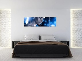 Obraz kobiety w niebieskim blasku (170x50 cm)