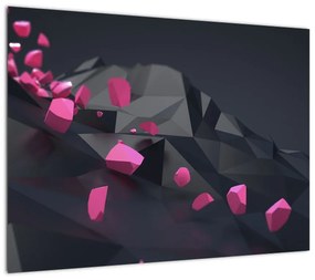 Obraz na szkle - abstrakcja 3D (70x50 cm)