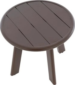 Okrągły aluminiowy stolik, ciemnobrązowy