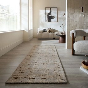Chodnik z mieszanki wełny tkany ręcznie w naturalnym kolorze 80x230 cm Rova Blend – Flair Rugs