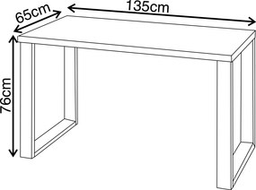 Stół kuchenny w stylu industrialnym Vini 135x65 craft złoty