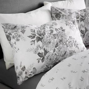 Szara pościel dwuosobowa 230x220 cm Elinda Floral – Catherine Lansfield