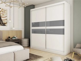 Dwudrzwiowa szafa przesuwna Figo grafit 200 cm lakobel do wyboru