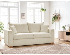 Kremowa sztruksowa rozkładana sofa 225 cm Augustin – Bobochic Paris