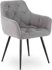 Krzesło Tapicerowane do Salonu MODESTO Szare Nowoczesne Loft